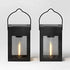 2pk Solar LED Outdoor Deck Lights Matte Black - 2Pack - 12V Hanging Light