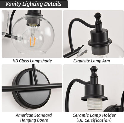3 Lights Bathroom Vanity Fixture 22 Inch Bathroom Fixture Bathroom Lamp Above Mirror With Clear Glass Cover For Living
