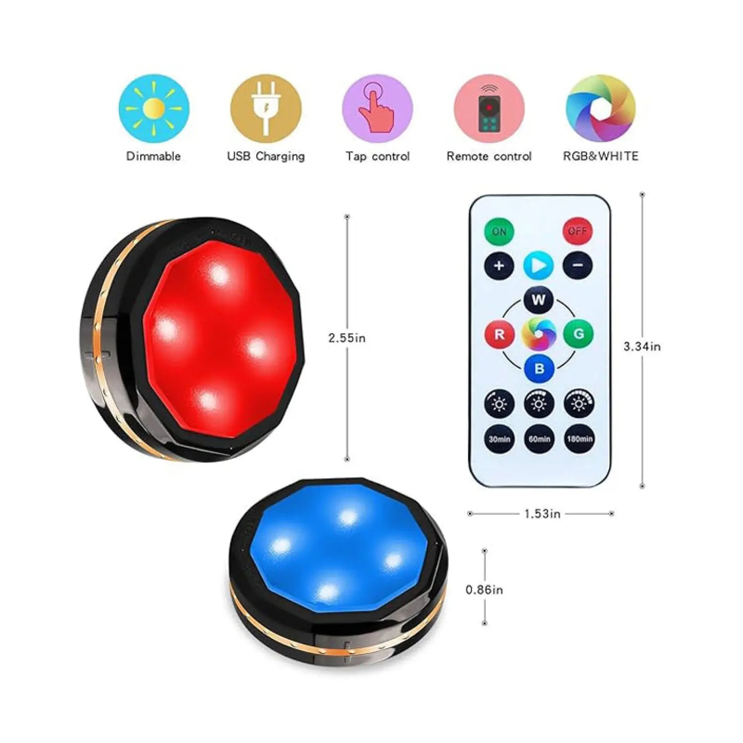 3-Pack Rechargeable Wireless LED Motion Sensor Lights Indoor for Closets and Walls - 3 PCS - Smart Wall Lights