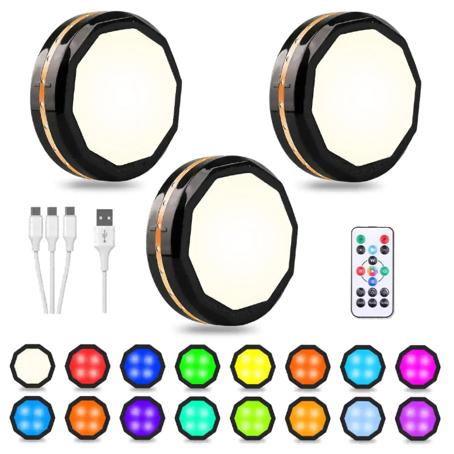 3-Pack Rechargeable Wireless LED Motion Sensor Lights Indoor for Closets and Walls - 3 PCS - Smart Wall Lights