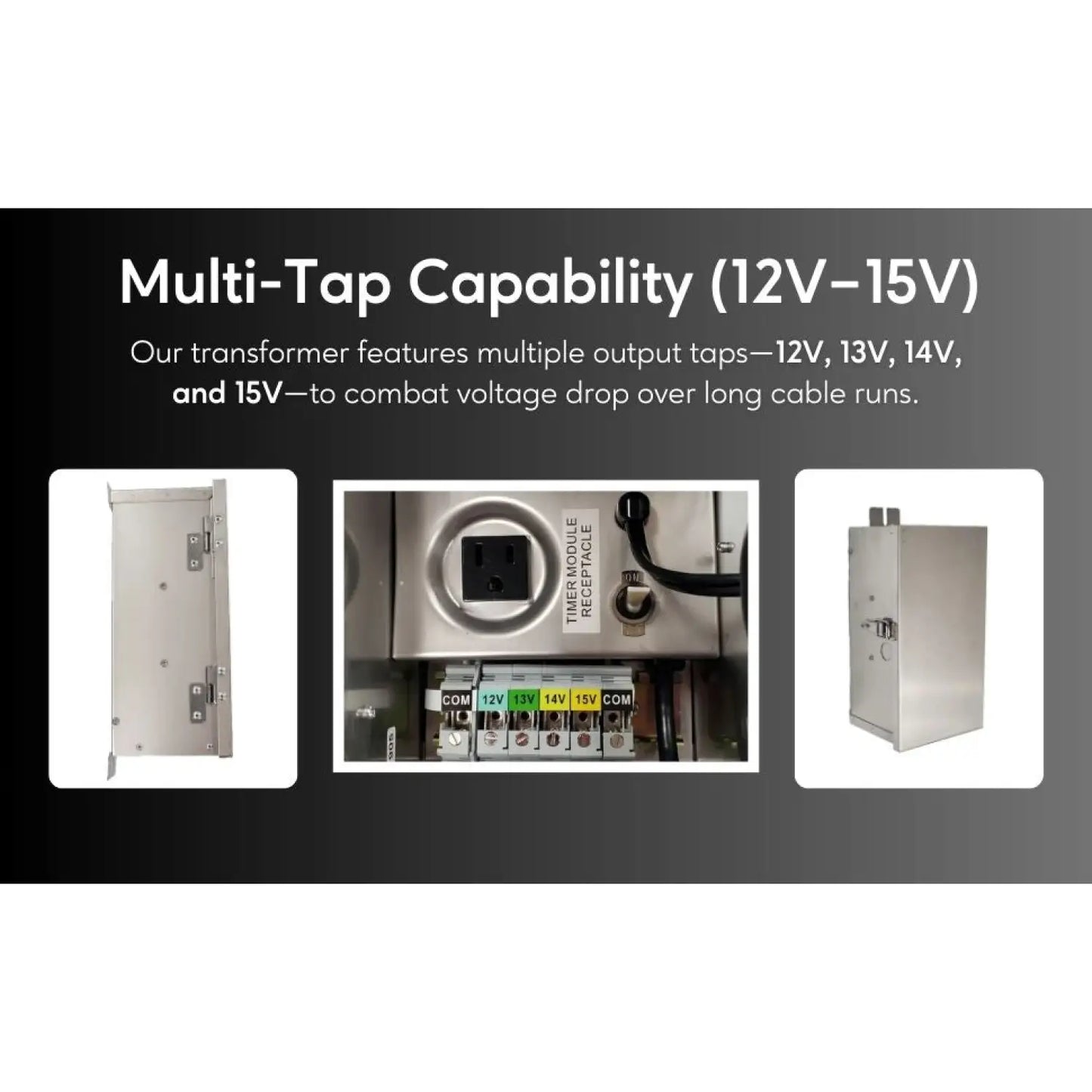 300W Multi-Tap Low Voltage Transformers | 12V - 15V - 120 Volt / 12 VOLT - 15 VOLT / 300 Watt - Landscape Transformers
