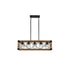 32’’ Walnut Rectangle Pendant Light Hanging Chandelier - Walnut and Black - Hanging Light