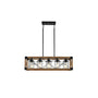 32’’ Walnut Rectangle Pendant Light Hanging Chandelier - Walnut and Black - Hanging Light