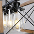 32’’ Walnut Rectangle Pendant Light Hanging Chandelier for Industries & Farmhouse - Walnut and Black - Hanging Light