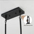 32’’ Walnut Rectangle Pendant Light Hanging Chandelier for Industries & Farmhouse - Walnut and Black - Hanging Light