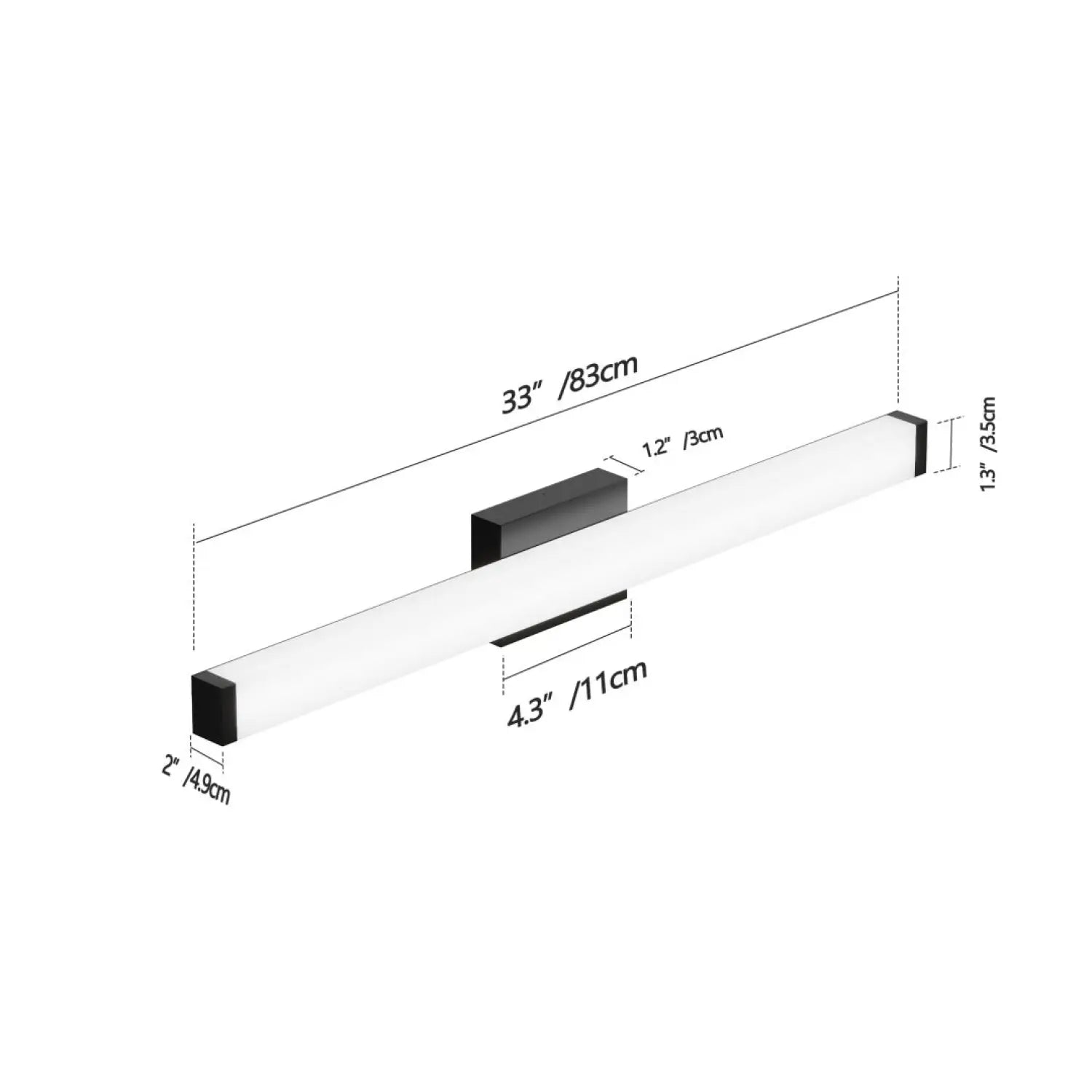33 inch modern led vanity light fixture for mirrors and cabinets