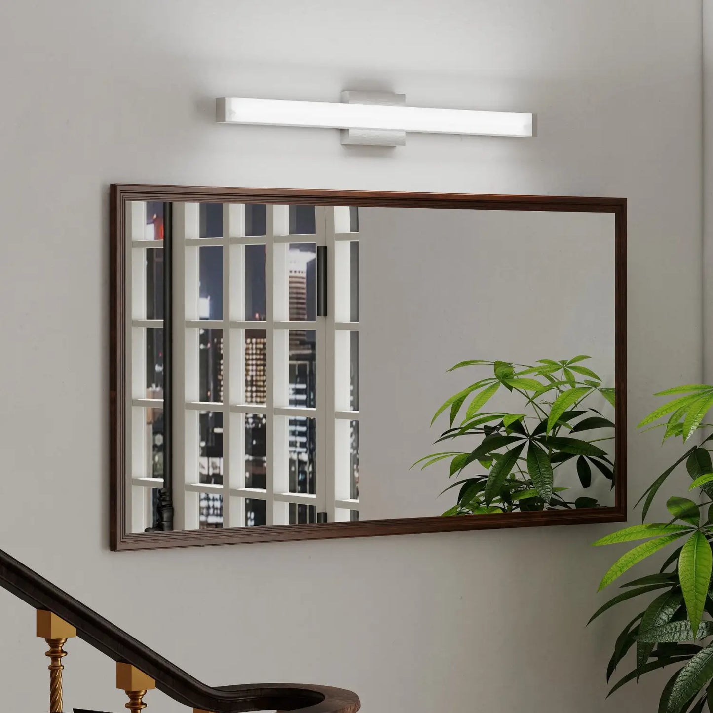 33 Inch Vanity Light LED with Brushed Nickel Coating for Bathroom Mirror - 33 Inches 18 Watt - Wall Lights