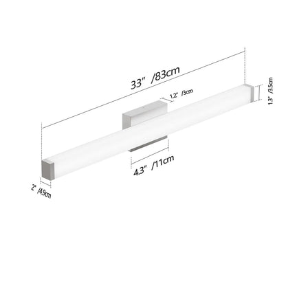 33 Inch Vanity Light LED with Brushed Nickel Coating for Bathroom Mirror - 33 Inches 18 Watt - Wall Lights