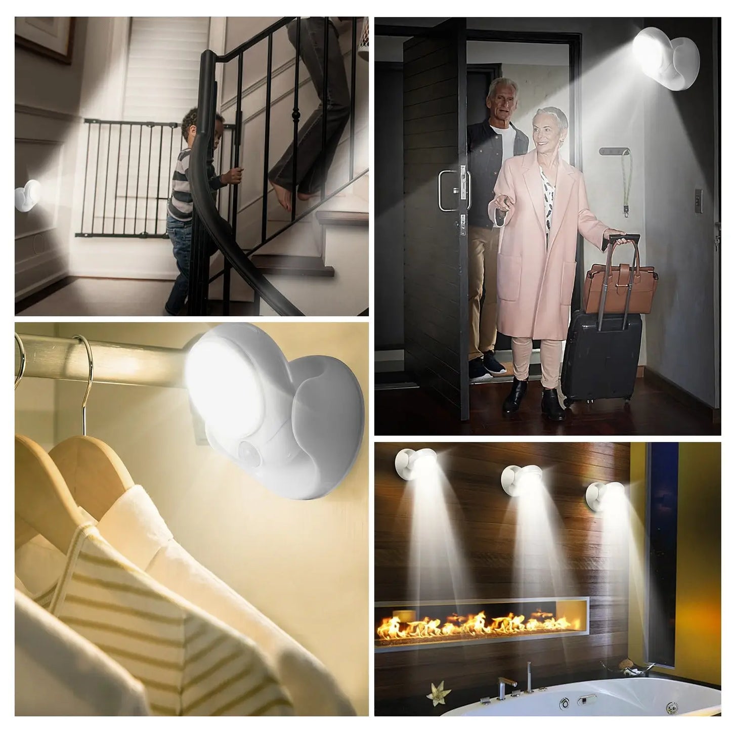 360-Degree Rotatable Spotlight LED Featuring Smart Motion Sensing - White - Spot Light