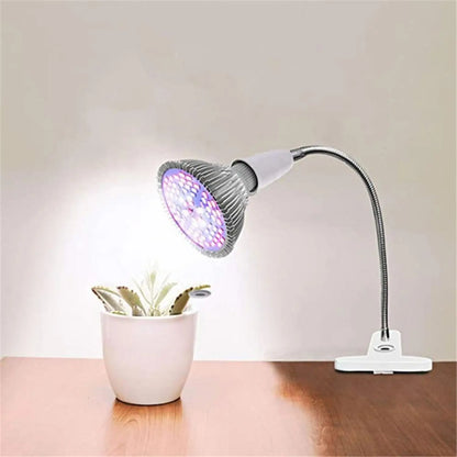 360° Flexible LED Grow Light with E27 Base Clip-On Gooseneck & Switch - Grow light