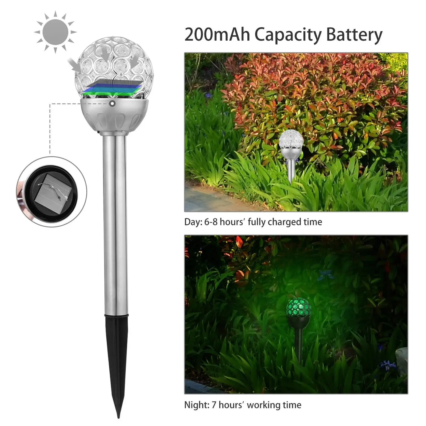 3Pcs Solar Pathway Lights IP44 Waterproof RGB Color Changing For Pathway Garden Walkway Yard Festival Decoration - 3Pcs