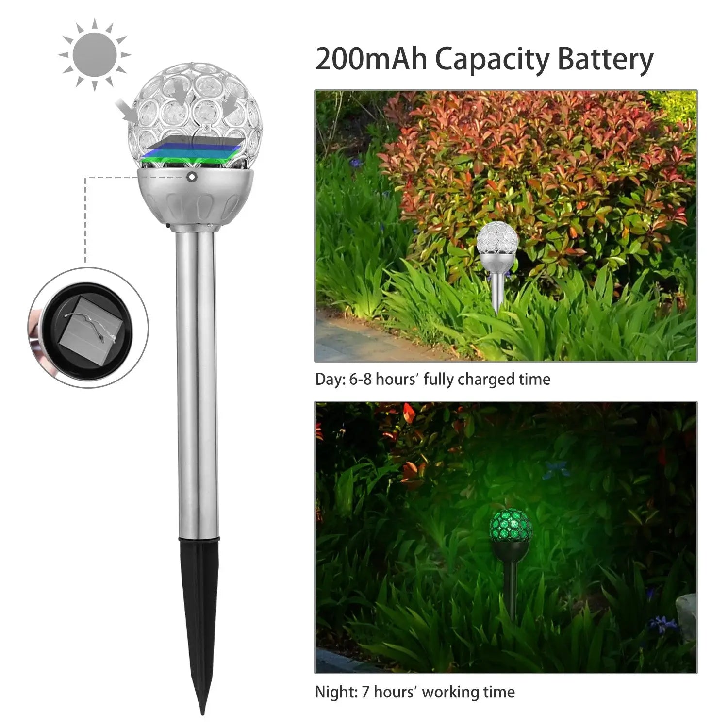 3Pcs Solar Pathway Lights IP44 Waterproof RGB Color Changing For Pathway Garden Walkway Yard Festival Decoration - 3Pcs