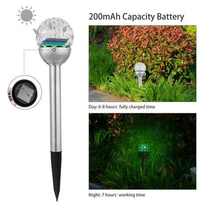 3Pcs Solar Pathway Lights IP44 Waterproof RGB Color Changing For Pathway Garden Walkway Yard Festival Decoration - 3Pcs