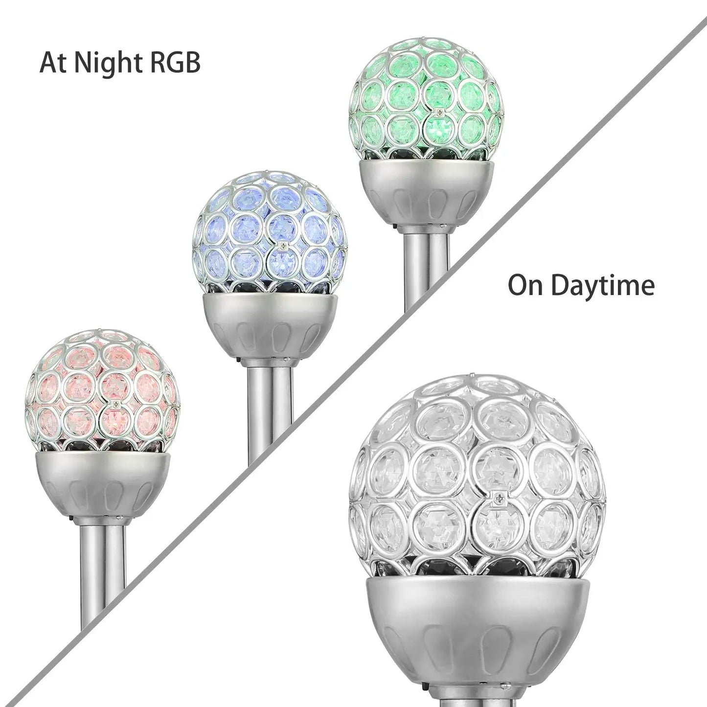 3Pcs Solar Pathway Lights IP44 Waterproof RGB Color Changing For Pathway Garden Walkway Yard Festival Decoration - 3Pcs