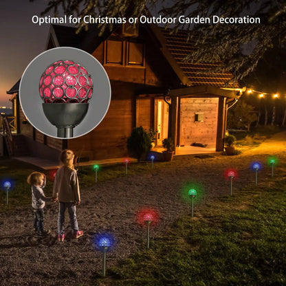 3Pcs Solar Pathway Lights IP44 Waterproof RGB Color Changing For Pathway Garden Walkway Yard Festival Decoration - 3Pcs