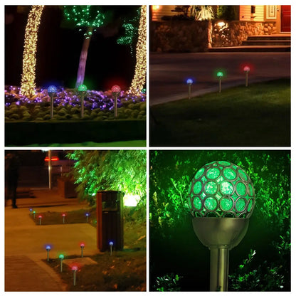 3Pcs Solar Pathway Lights IP44 Waterproof RGB Color Changing For Pathway Garden Walkway Yard Festival Decoration - 3Pcs
