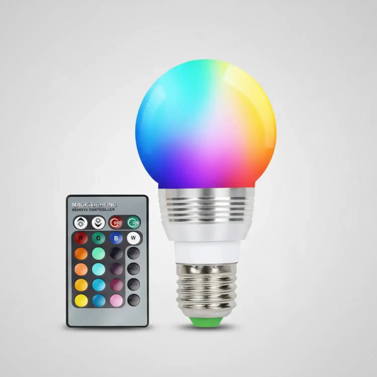 3W E27 RGB 16 Color Change Light Bulbs with IR Remote Control - White - LED Bulb with Remote