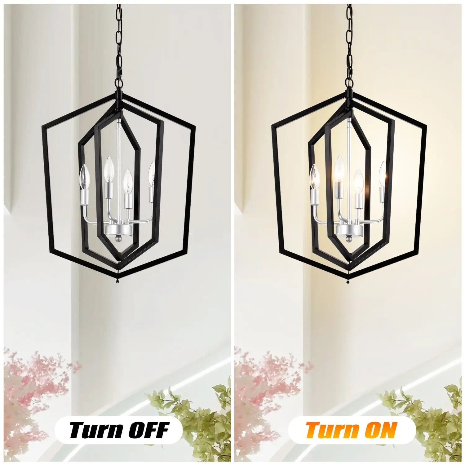 4 Light Farmhouse Kitchen Chandeliers Matte Black And Sliver Vintage Rustic Cage Light Fixture Adjustable Height