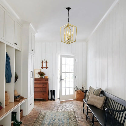 4 Light Farmhouse Kitchen Chandeliers Vintage Cage Light Fixture Adjustable Height Chandeliers For Dining Room Hallway