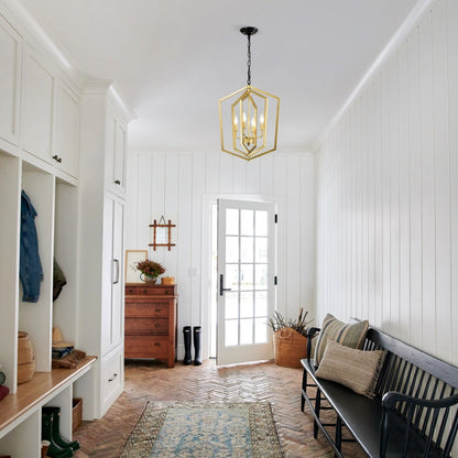 4 Light Farmhouse Kitchen Chandeliers Vintage Cage Light Fixture Adjustable Height Chandeliers For Dining Room Hallway