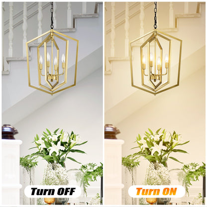 4 Light Farmhouse Kitchen Chandeliers Vintage Cage Light Fixture Adjustable Height Chandeliers For Dining Room Hallway