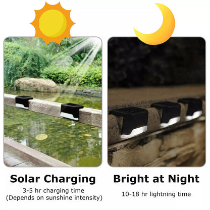 4 Solar LED Bright Deck Lights Outdoor Garden Patio Railing Decks Path Lighting Outdoor Garden Light Deck Lamp Solar