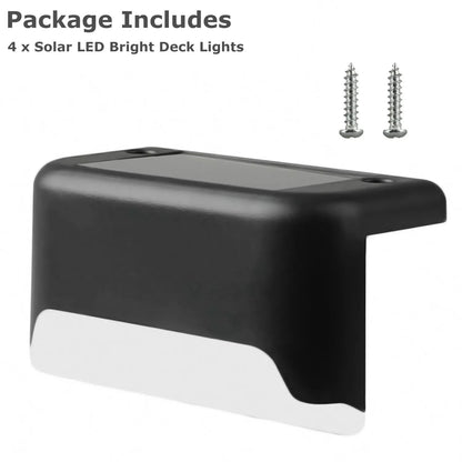 4 Solar LED Bright Deck Lights Outdoor Garden Patio Railing Decks Path Lighting Outdoor Garden Light Deck Lamp Solar