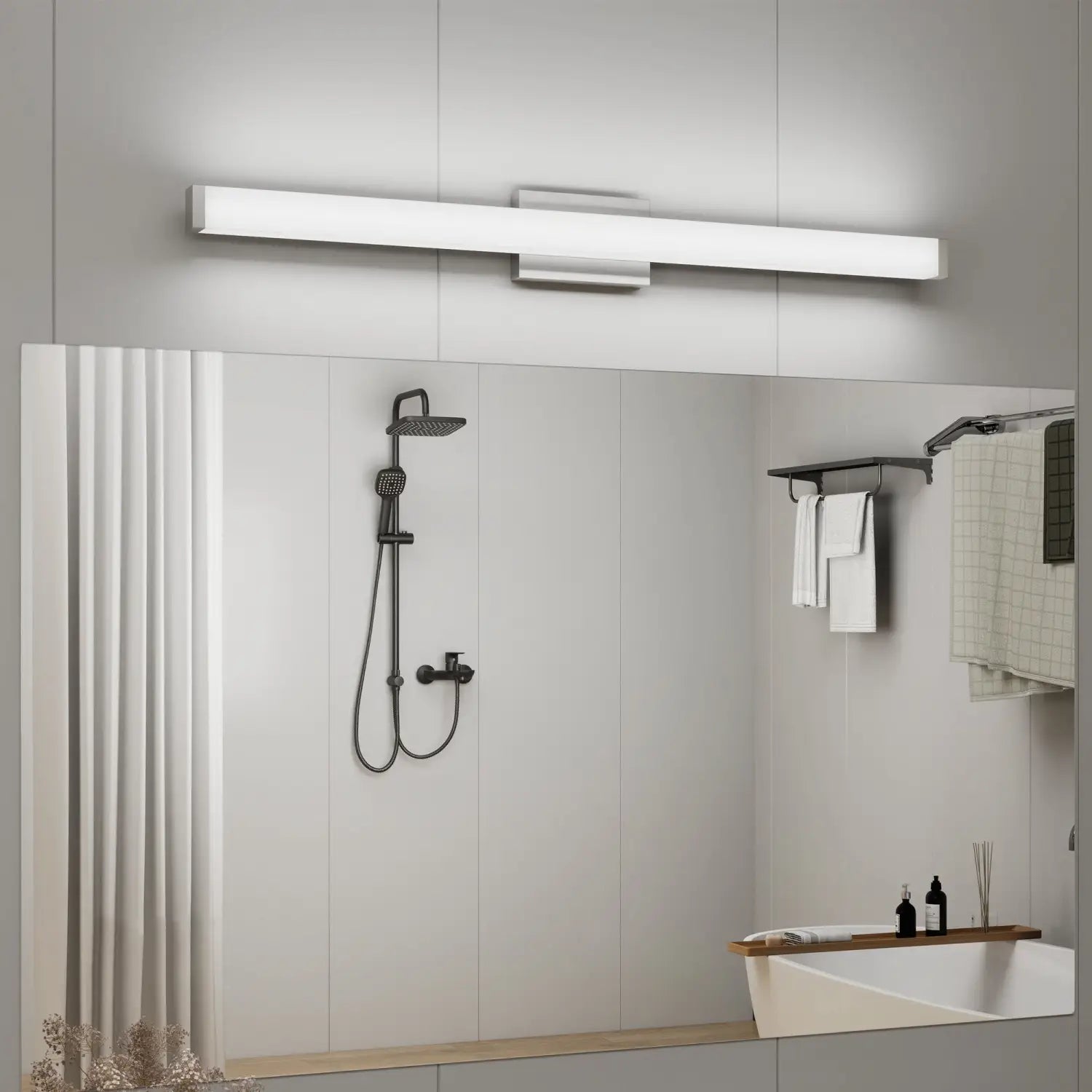 41-Inch Brushed Nickel LED Vanity Lights Modern for Wall Lighting - 41inch 24W - Wall Lights