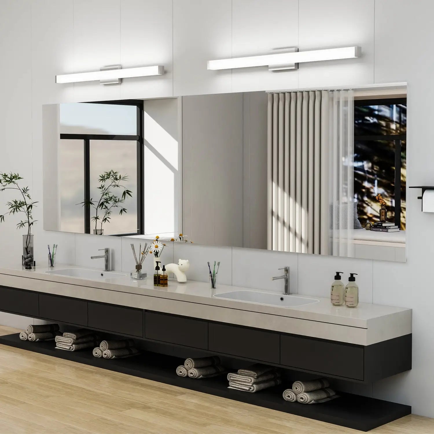 41-Inch Brushed Nickel LED Vanity Lights Modern for Wall Lighting - 41inch 24W - Wall Lights