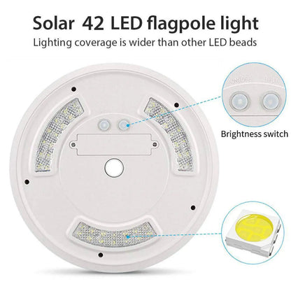 42 LED Solar Lights with Adjustable Brightness and IP55 Waterproof White 12V Hanging Light