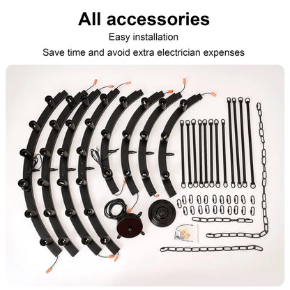 48 Inch Black Extra Large Wagon Wheel Chandelier 2 Tier 36 Lights No Include Farmhouse Industrial Round High Ceiling