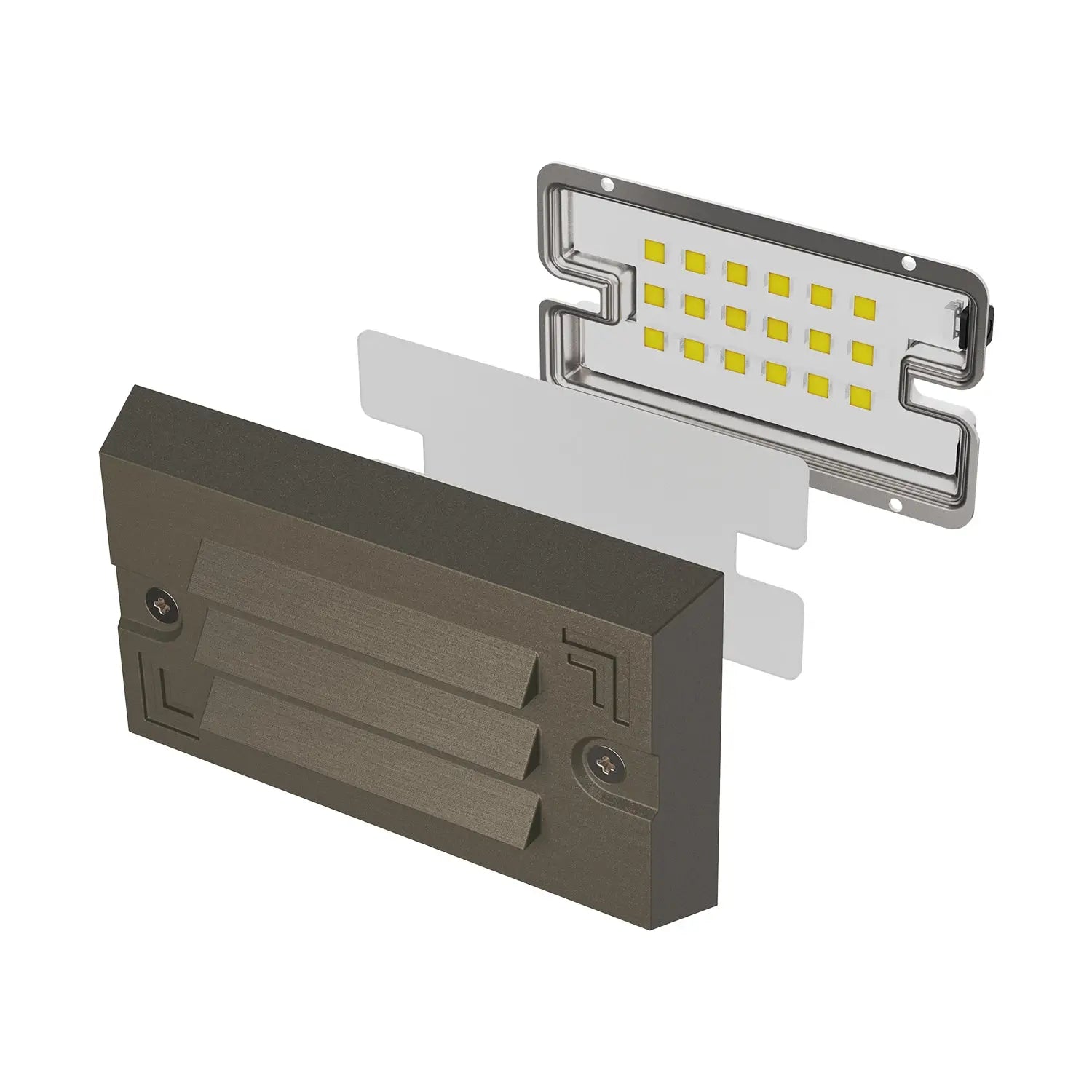 Step Lights Outdoor Grating RGB CCT Tunable Die Cast Brass 3W Flush Mount - Step Light