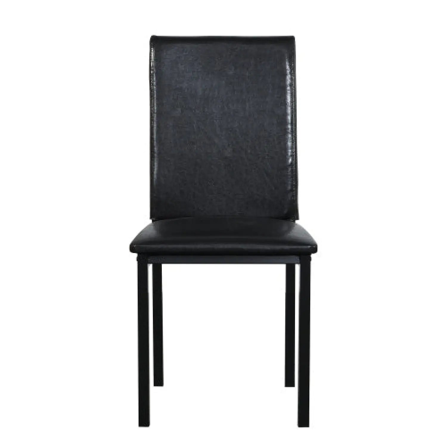 5-Piece Black Dining Table Set with Marble Style Top - Table and chair set - Dining Table