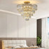 5 Tier Golden Crystal Chandelier Light Ceiling for Modern Interior Design - 12V Hanging Light
