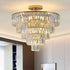 5 Tier Golden Crystal Chandelier Light Ceiling for Modern Interior Design - 12V Hanging Light