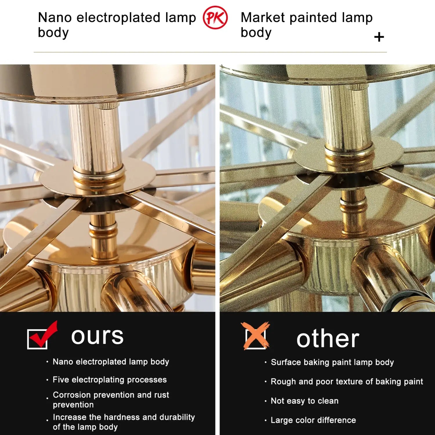 5 Tier Golden Crystal Chandelier Light Ceiling for Modern Interior Design - 12V Hanging Light