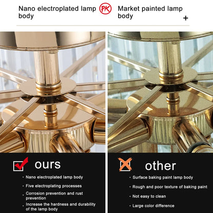 5 Tier Golden Crystal Chandelier Light Ceiling for Modern Interior Design - 12V Hanging Light