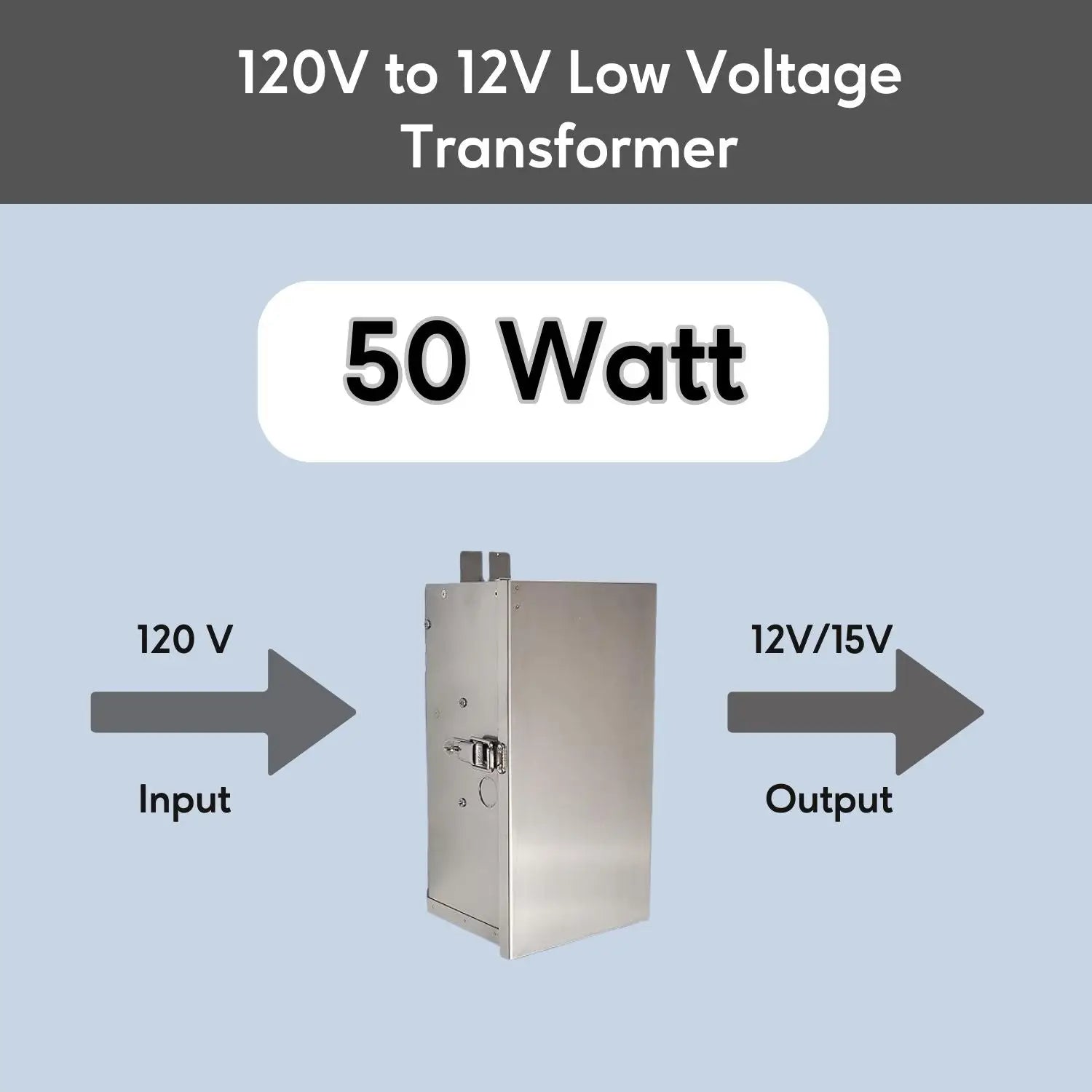 50W Low Voltage Landscape Lighting Transformer | 12V - 15V - 120 Volt / 12 Volt - 15 Volt / 50 Watt - Landscape