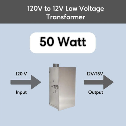 50W Low Voltage Landscape Lighting Transformer | 12V - 15V - 120 Volt / 12 Volt - 15 Volt / 50 Watt - Landscape