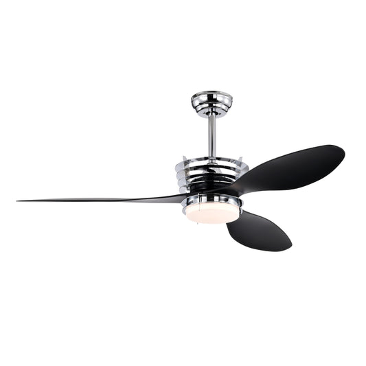 52’’ ABS Blades Ceiling Fan With Lights And DC Remote DC Motor Modern Ceiling Fan With 3 ABS Fan Blades & 2 Down Rods