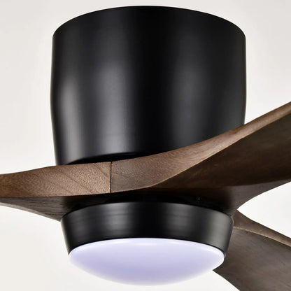 52’’ Ceiling Fan with Light for Bedroom 3 Blades Remote Control Matte Black Ceiling Fan