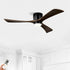 52’’ Ceiling Fan with Light for Bedroom 3 Blades Remote Control Matte Black Ceiling Fan