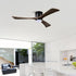 52’’ Ceiling Fan with Light for Bedroom 3 Blades Remote Control Matte Black Ceiling Fan