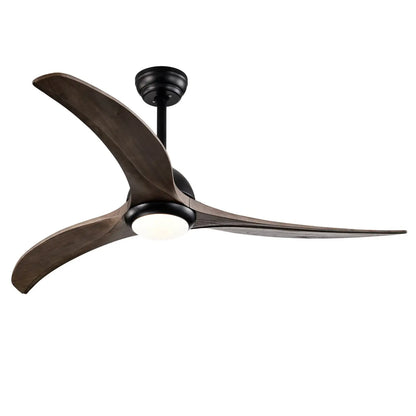 52’’ Ceiling Fan with Light Modern Design Remote and 6 Speed Options Matte Black 12V Hanging Light
