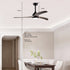 52’’ Ceiling Fan with Light Modern Design Remote and 6 Speed Options Matte Black 12V Hanging Light