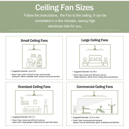 Ceiling Fan With Remote Control No Lights,Modern Reversible DC Motor Indoor 3 Blades Ceiling Fans For Patio Bedroom