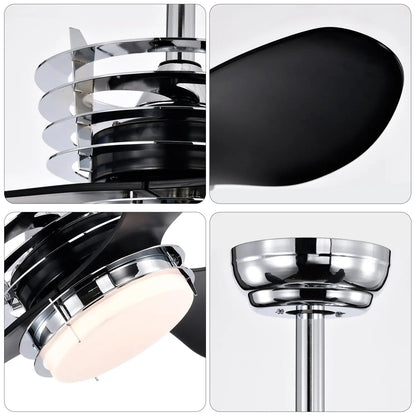 52’’ ABS Blades Ceiling Fan With Lights And DC Remote DC Motor Modern Ceiling Fan With 3 ABS Fan Blades & 2 Down Rods