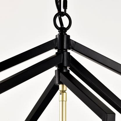8 Light Farmhouse Hanging Lights Living Room Chandelier with Lantern Frame