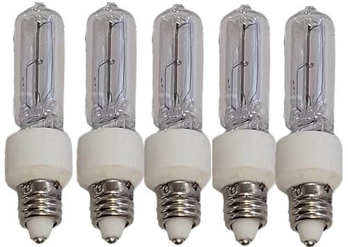 Ironsmith Lighting Products JD 100 Watt Halogen Light Bulbs - 120-130V E11 Twist-On Mini-Candelabra Base, Single Ended Quartz Lamp, 600 Lumen Lights Bulb - Pack of 5