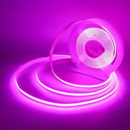 5V Low Voltage 12V COB LED Flexible Strip Light for Trough Lines - Pink / 12V 5MM - Strip and Rope Light
